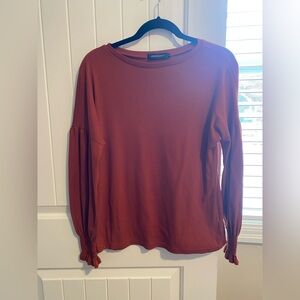 Gorgeous Rust Colour Long-Sleeve Pullover Top